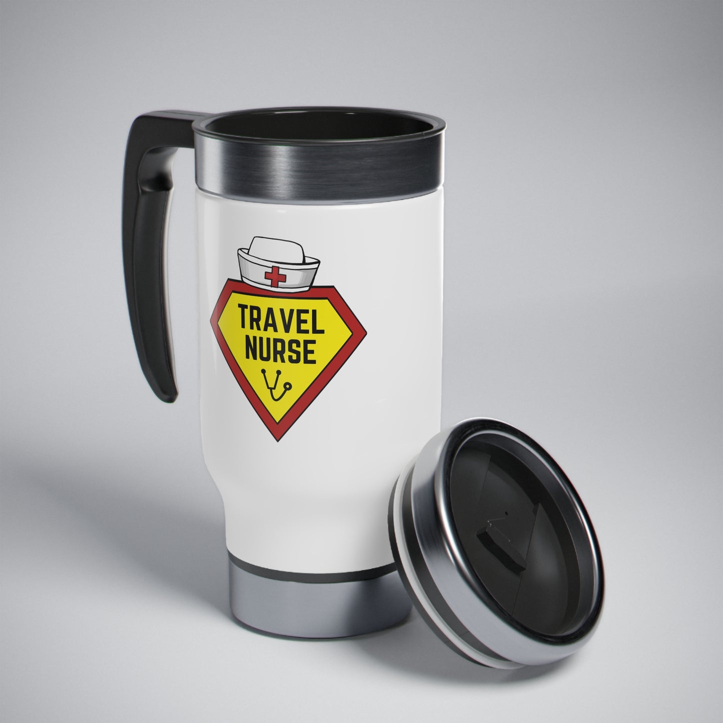 Travel Nurse Stainless Steel Travel Mug with Handle, 14oz