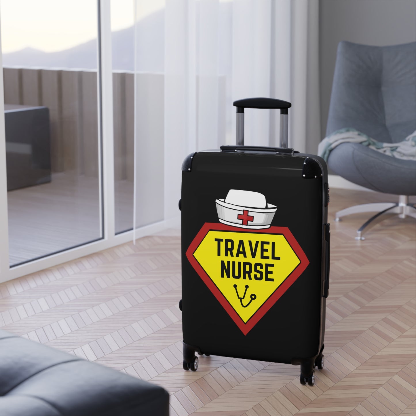 Travel Nurse Suitcase - Black