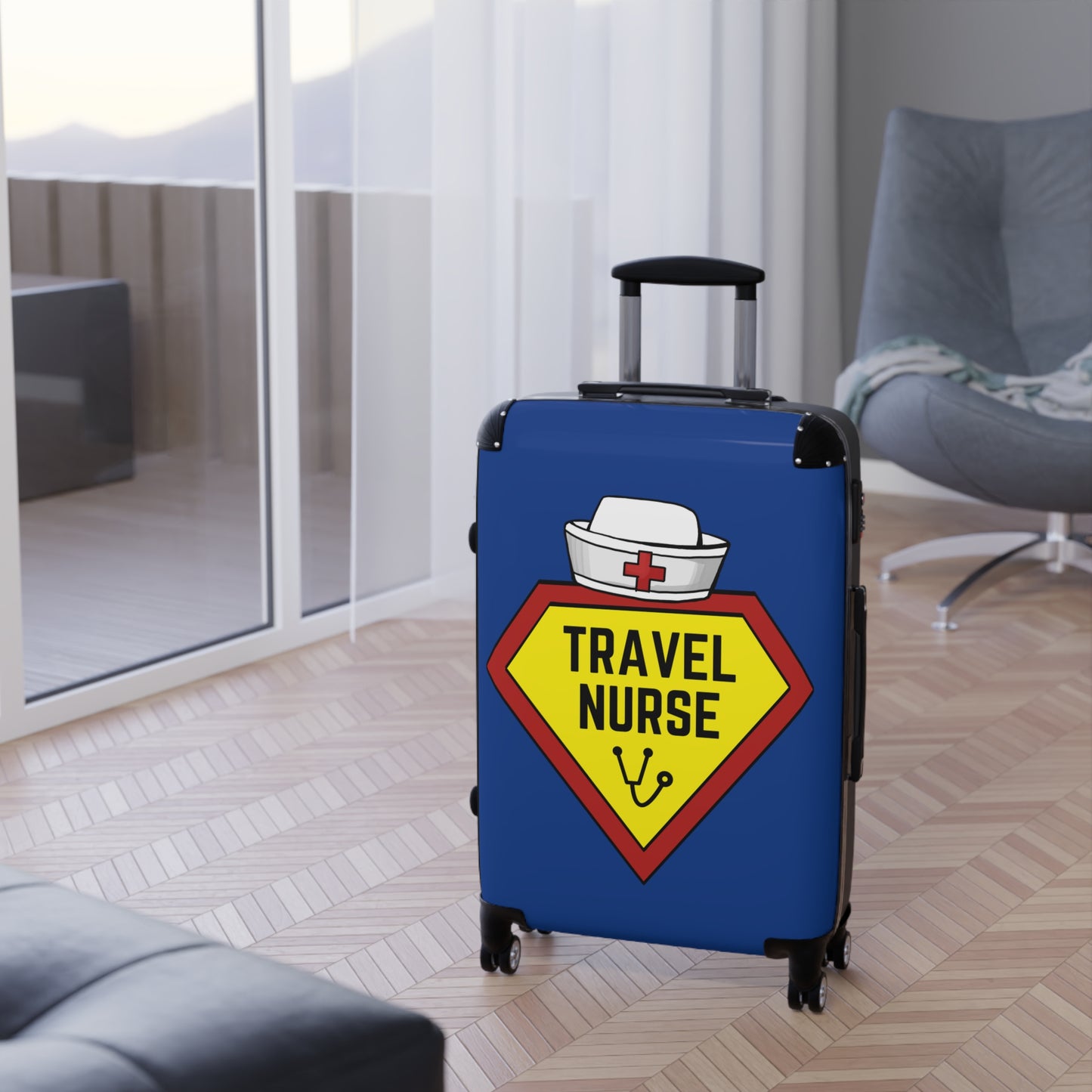 Travel Nurse Suitcase - Dark Blue