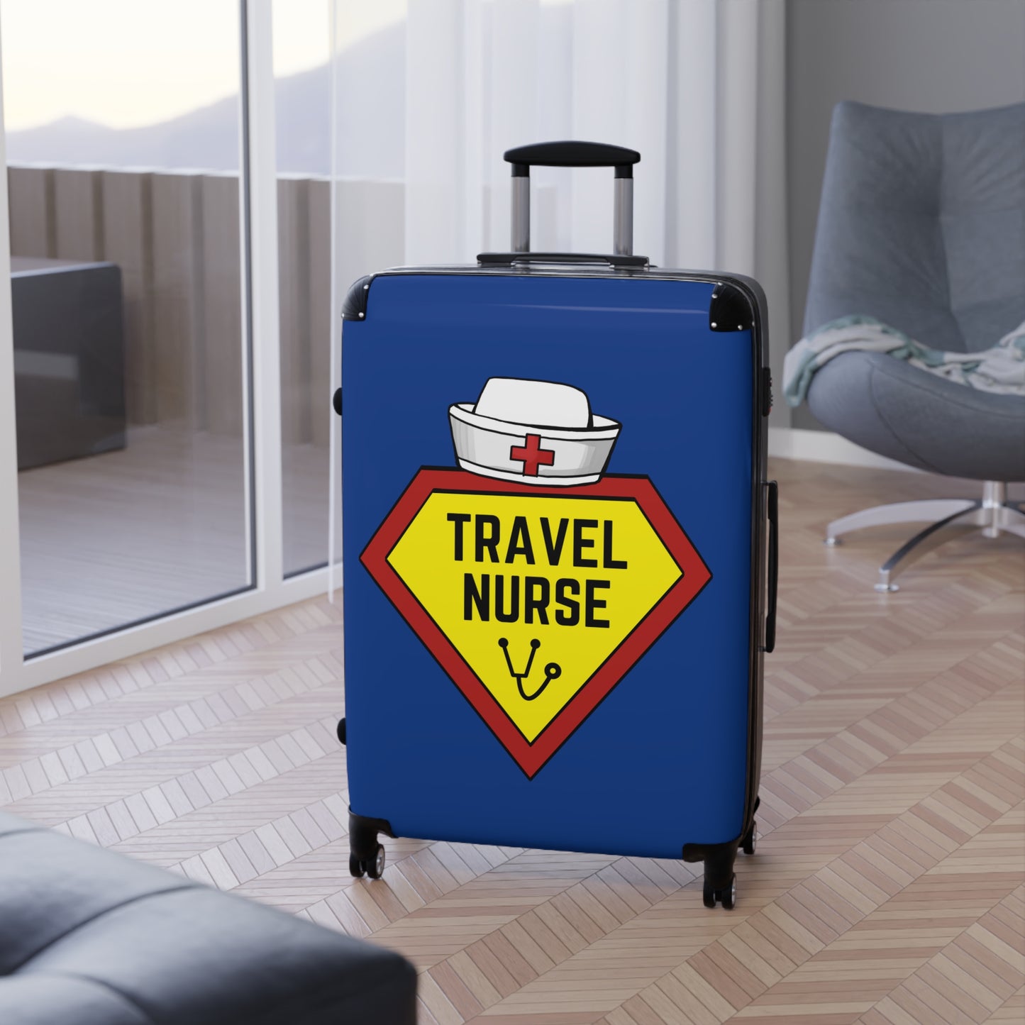 Travel Nurse Suitcase - Dark Blue