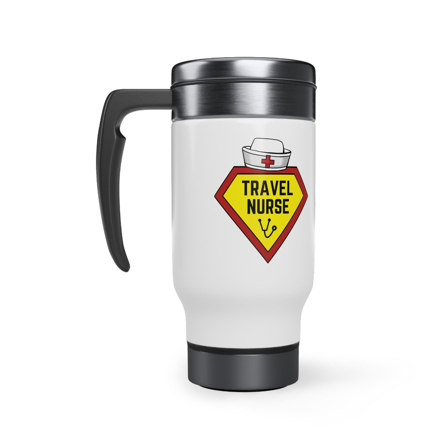 Travel Nurse Stainless Steel Travel Mug with Handle, 14oz