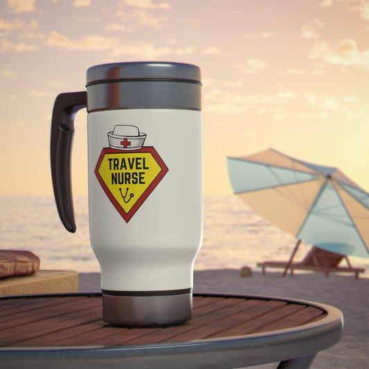 Travel Nurse Stainless Steel Travel Mug with Handle, 14oz