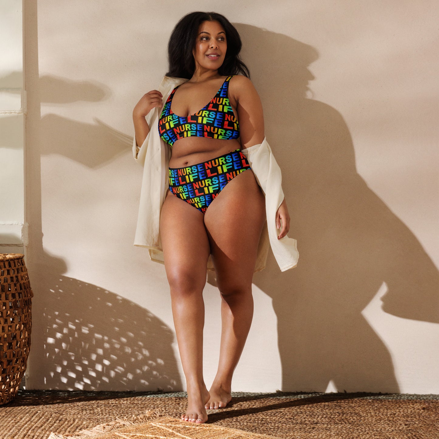 Nurse Life Recycled high-waisted bikini