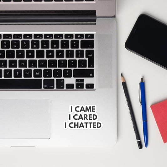 I came I cared I chatted Bubble-free stickers