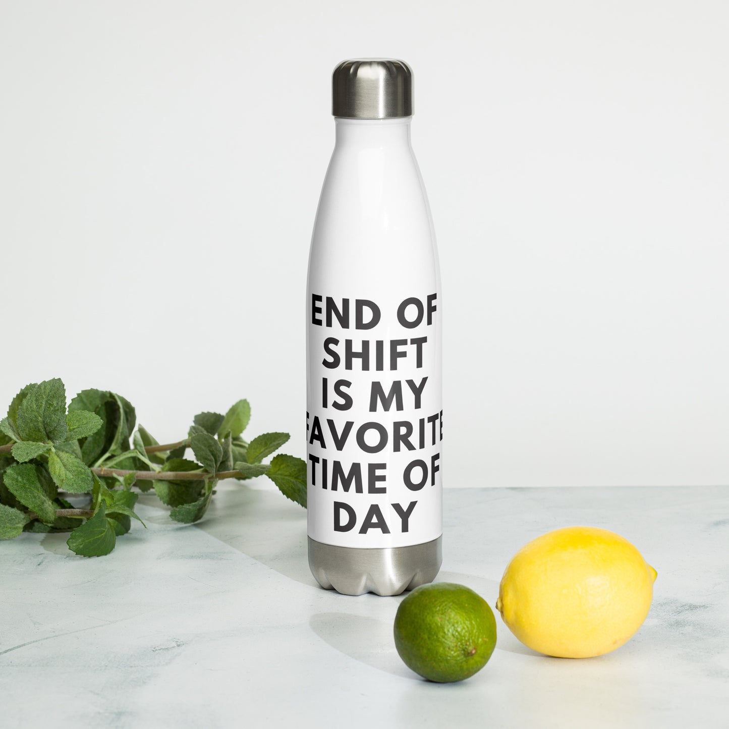 End of Shift Stainless Steel Water Bottle